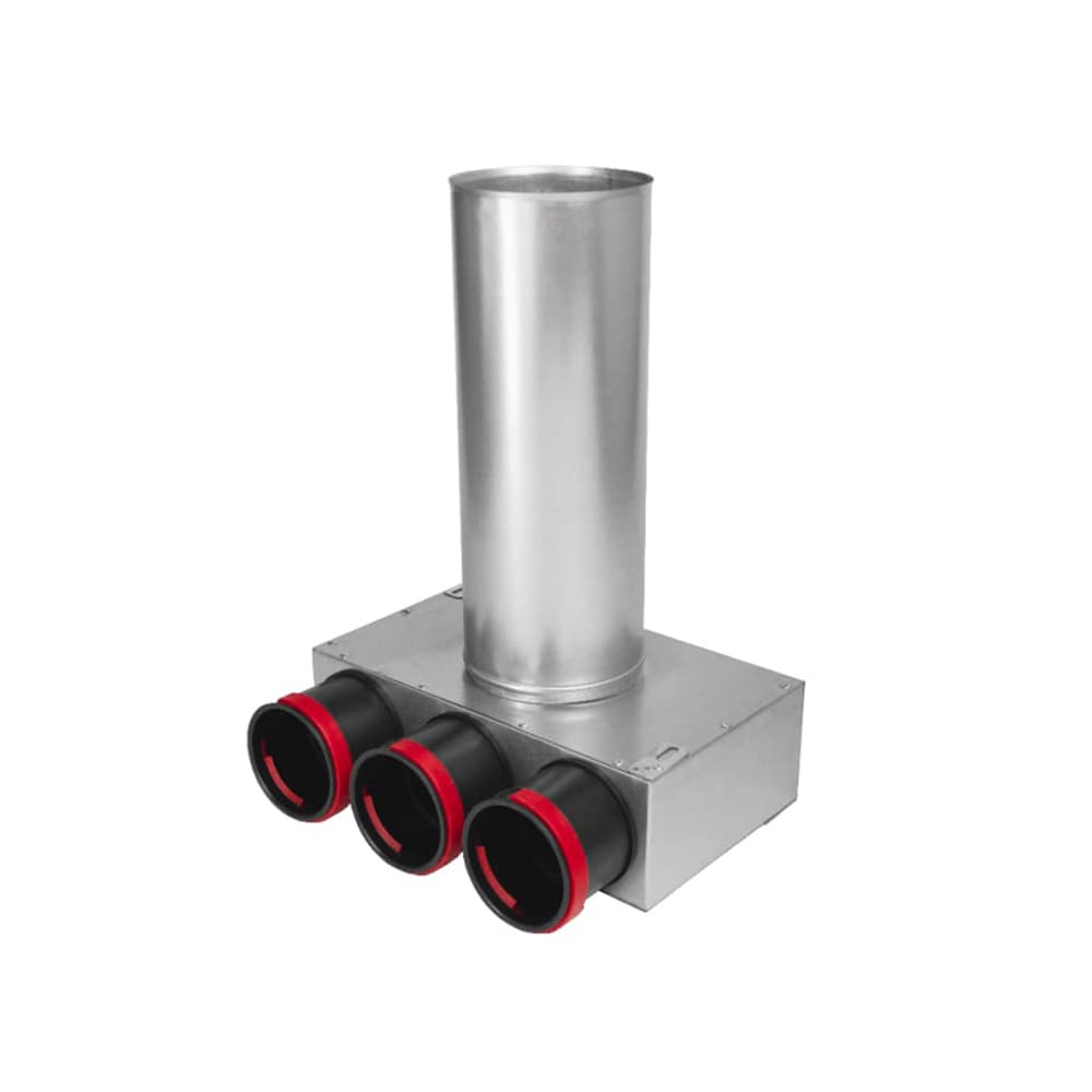 cutie plenum din otel cu trei duze vedere lateral