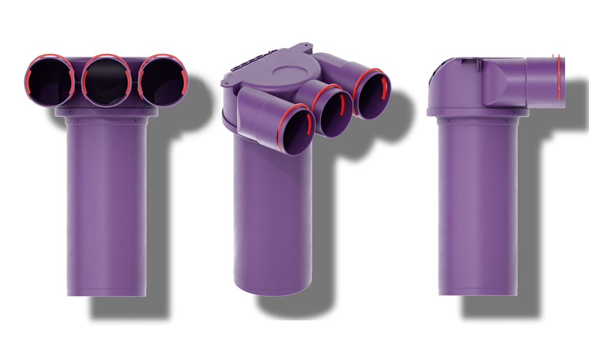 Cutie plenum MAX-VENT detalii vedere fata, lateral trei duze romania