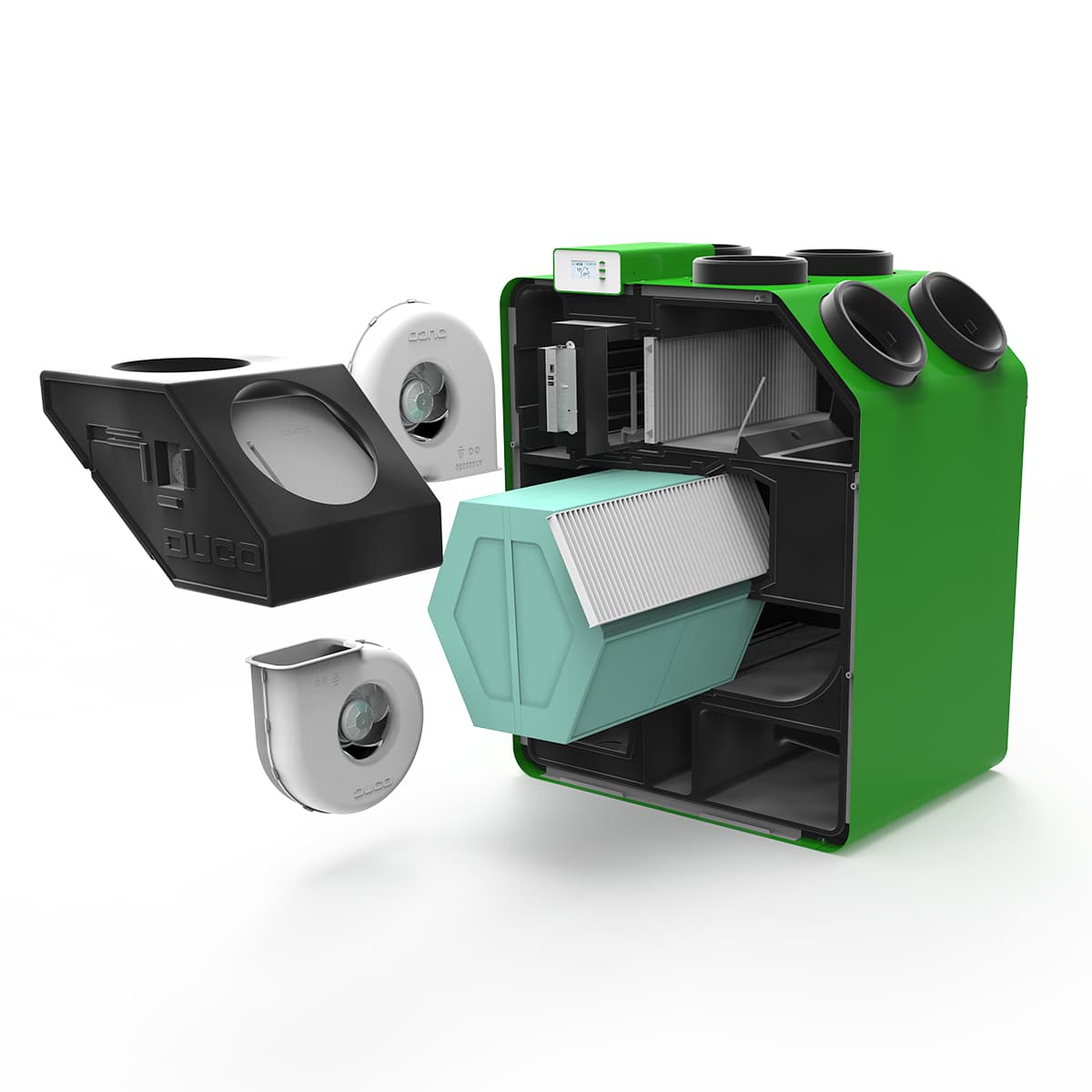 detalii tehnice ducobox energy preium motor, filtre, recuperator de caldura