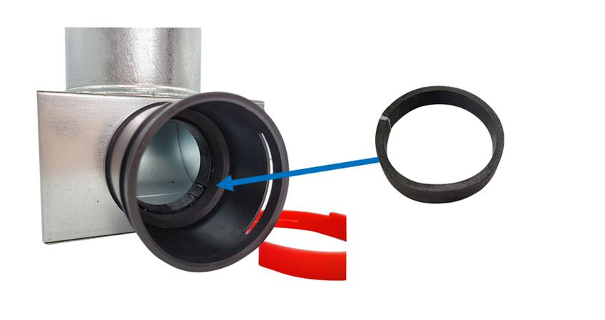 Cutie plenum SOL-FLEX cu clemă 1×75/125 duza plenum una din cauciuc si clema